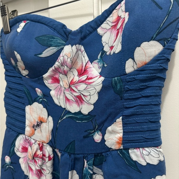 Band of gypsies Boho Peony Print Strapless Jumpsuit S - Picture 3 of 7